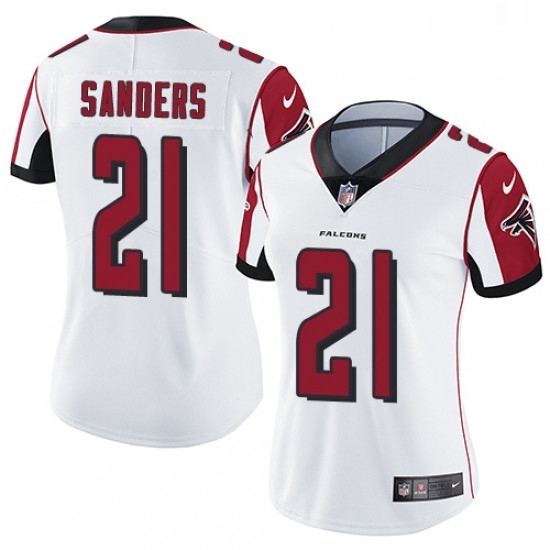 Womens Nike Atlanta Falcons 21 Deion Sanders Elite White NFL Jersey Womens Nike Atlanta Falcons 21 Deion Sanders Elite White NFL Jersey