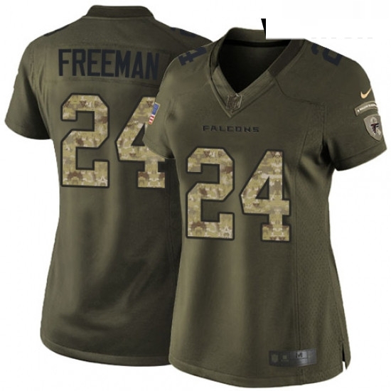 Womens Nike Atlanta Falcons 24 Devonta Freeman Elite Green Salute to Service NFL Jersey Womens Nike Atlanta Falcons 24 Devonta Freeman Elite Green Salute to Service NFL Jersey