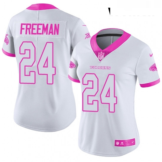 Womens Nike Atlanta Falcons 24 Devonta Freeman Limited WhitePink Rush Fashion NFL Jersey Womens Nike Atlanta Falcons 24 Devonta Freeman Limited WhitePink Rush Fashion NFL Jersey