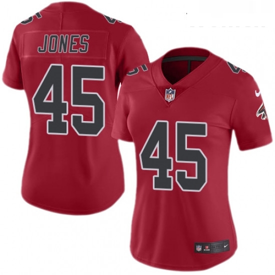 Womens Nike Atlanta Falcons 45 Deion Jones Limited Red Rush Vapor Untouchable NFL Jersey Womens Nike Atlanta Falcons 45 Deion Jones Limited Red Rush Vapor Untouchable NFL Jersey
