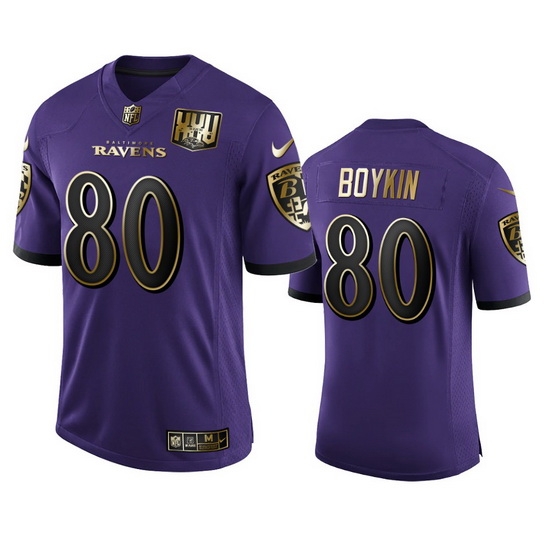 Baltimore Ravens 80 Miles Boykin Men Nike Purple Team 25th Season Golden Limited NFL Jersey Baltimore Ravens 80 Miles Boykin Men Nike Purple Team 25th Season Golden Limited NFL Jersey