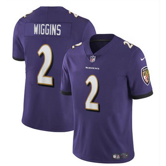 Men Baltimore Ravens 2 Nate Wiggins Purple 2024 Draft Vapor Limited Football Jersey Men Baltimore Ravens 2 Nate Wiggins Purple 2024 Draft Vapor Limited Football Jersey