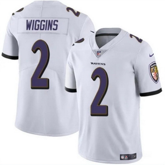 Men Baltimore Ravens 2 Nate Wiggins White 2024 Draft Vapor Limited Football Jersey Men Baltimore Ravens 2 Nate Wiggins White 2024 Draft Vapor Limited Football Jersey