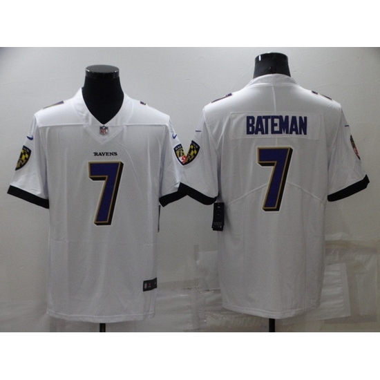 Men Baltimore Ravens 7 Rashod Bateman White Vapor Untouchable Limited Stitched jersey Men Baltimore Ravens 7 Rashod Bateman White Vapor Untouchable Limited Stitched jersey