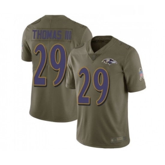 Mens Baltimore Ravens 29 Earl Thomas III Limited Olive 2017 Salute to Service Football Jersey Mens Baltimore Ravens 29 Earl Thomas III Limited Olive 2017 Salute to Service Football Jersey