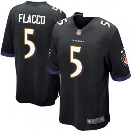 Mens Nike Baltimore Ravens 5 Joe Flacco Game Black Alternate NFL Jersey Mens Nike Baltimore Ravens 5 Joe Flacco Game Black Alternate NFL Jersey