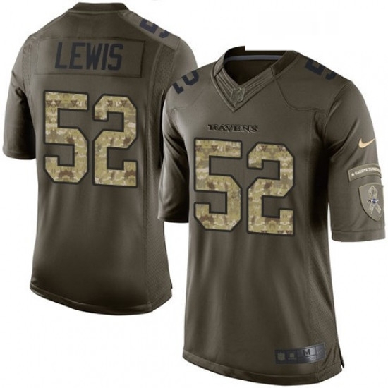 Mens Nike Baltimore Ravens 52 Ray Lewis Limited Green Salute to Service NFL Jersey Mens Nike Baltimore Ravens 52 Ray Lewis Limited Green Salute to Service NFL Jersey