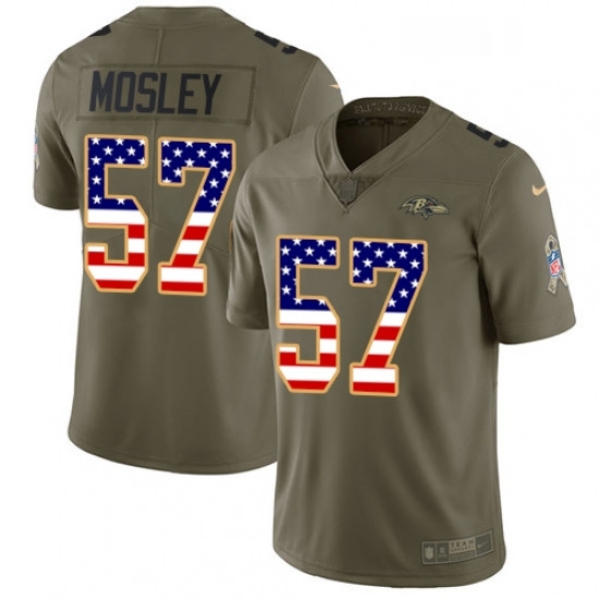 Mens Nike Baltimore Ravens 57 CJ Mosley Limited OliveUSA Flag Salute to Service NFL Jersey Mens Nike Baltimore Ravens 57 CJ Mosley Limited OliveUSA Flag Salute to Service NFL Jersey