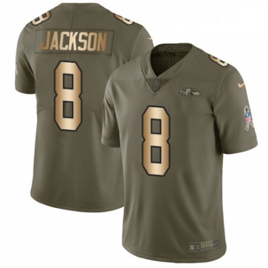 Mens Nike Baltimore Ravens 8 Lamar Jackson Limited OliveGold Salute to Service NFL Jersey Mens Nike Baltimore Ravens 8 Lamar Jackson Limited OliveGold Salute to Service NFL Jersey