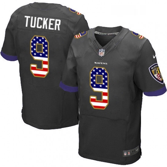 Mens Nike Baltimore Ravens 9 Justin Tucker Elite Black Alternate USA Flag Fashion NFL Jersey Mens Nike Baltimore Ravens 9 Justin Tucker Elite Black Alternate USA Flag Fashion NFL Jersey