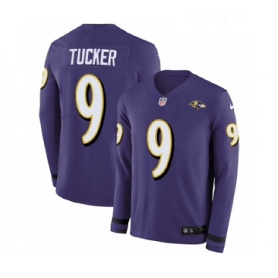 Mens Nike Baltimore Ravens 9 Justin Tucker Limited Purple Therma Long Sleeve NFL Jersey Mens Nike Baltimore Ravens 9 Justin Tucker Limited Purple Therma Long Sleeve NFL Jersey