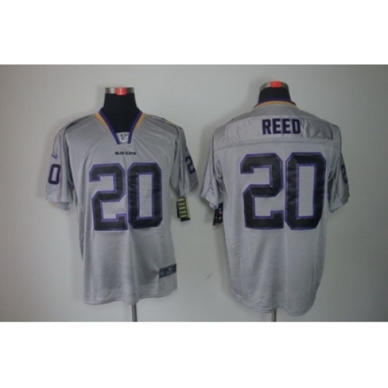 Nike Baltimore Ravens 20 Ed Reed Black Grey Elite Lights Out NFL Jersey