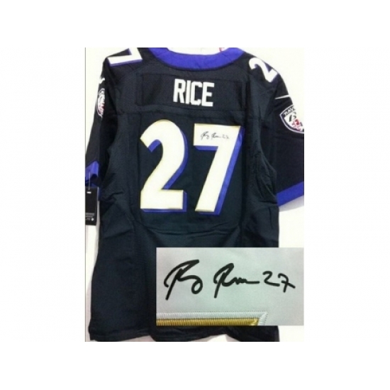 Nike Baltimore Ravens 27 Ray Rice Black Elite Signed NFL Jersey Nike Baltimore Ravens 27 Ray Rice Black Elite Signed NFL Jersey