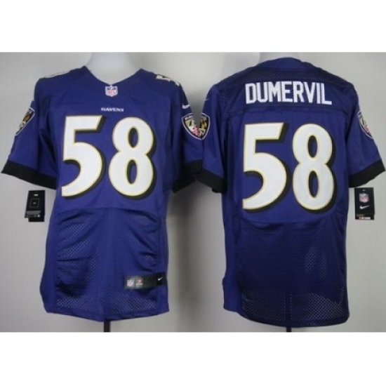 Nike Baltimore Ravens 58 Elvis Dumervil Purple Elite NFL Jersey