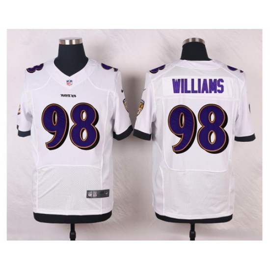 Nike Baltimore Ravens #98 Brandon Williams White Mens Stitched NFL New Elite Jersey Nike Baltimore Ravens #98 Brandon Williams White Mens Stitched NFL New Elite Jersey