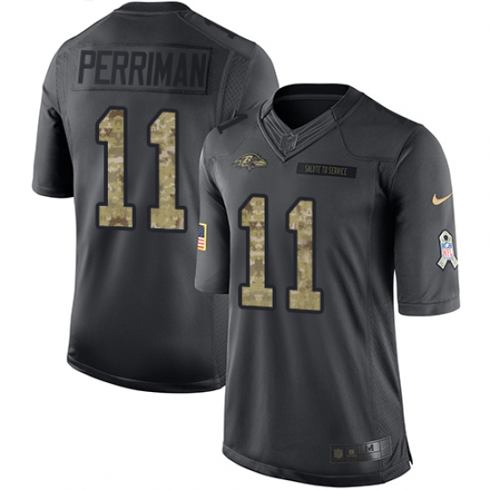 Nike Ravens #11 Breshad Perriman Black Mens Stitched NFL Limited 2016 Salute to Service Jersey Nike Ravens #11 Breshad Perriman Black Mens Stitched NFL Limited 2016 Salute to Service Jersey