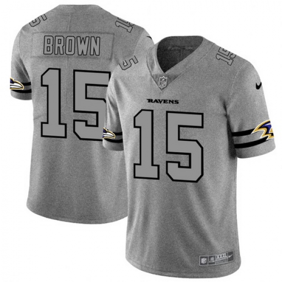 Nike Ravens 15 Marquise Brown 2019 Gray Gridiron Gray Vapor Untouchable Limited Jersey Nike Ravens 15 Marquise Brown 2019 Gray Gridiron Gray Vapor Untouchable Limited Jersey