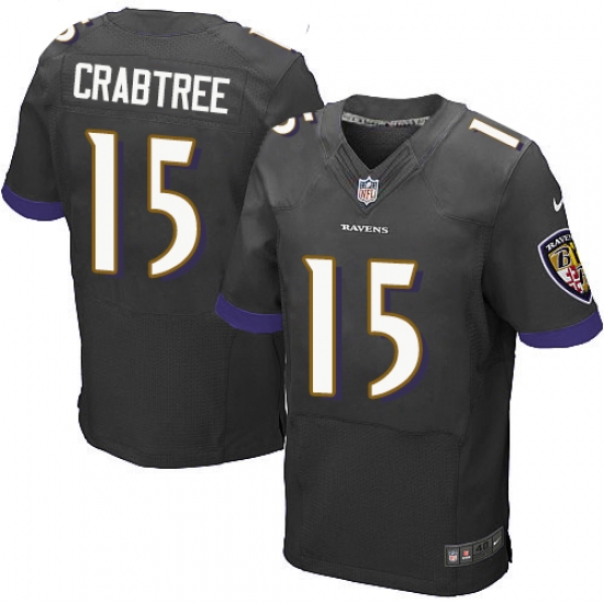Nike Ravens #15 Michael Crabtree Black Alternate Mens Stitched NFL New Elite Jersey Nike Ravens #15 Michael Crabtree Black Alternate Mens Stitched NFL New Elite Jersey