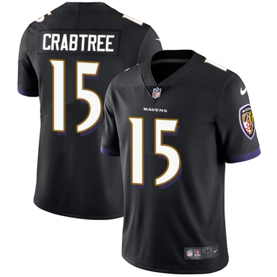 Nike Ravens #15 Michael Crabtree Black Alternate Mens Stitched NFL Vapor Untouchable Limited Jersey Nike Ravens #15 Michael Crabtree Black Alternate Mens Stitched NFL Vapor Untouchable Limited Jersey