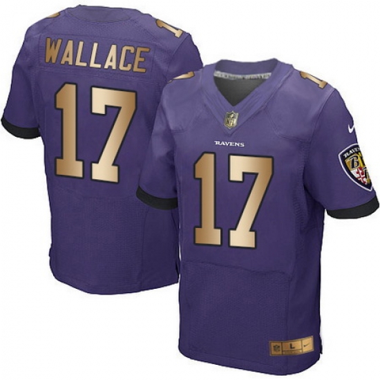 Nike Ravens #17 Mike Wallace Purple Team Color Mens Stitched NFL New Elite Gold Jersey Nike Ravens #17 Mike Wallace Purple Team Color Mens Stitched NFL New Elite Gold Jersey