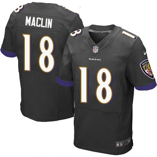 Nike Ravens #18 Jeremy Maclin Black Alternate Mens Stitched NFL New Elite Jersey Nike Ravens #18 Jeremy Maclin Black Alternate Mens Stitched NFL New Elite Jersey