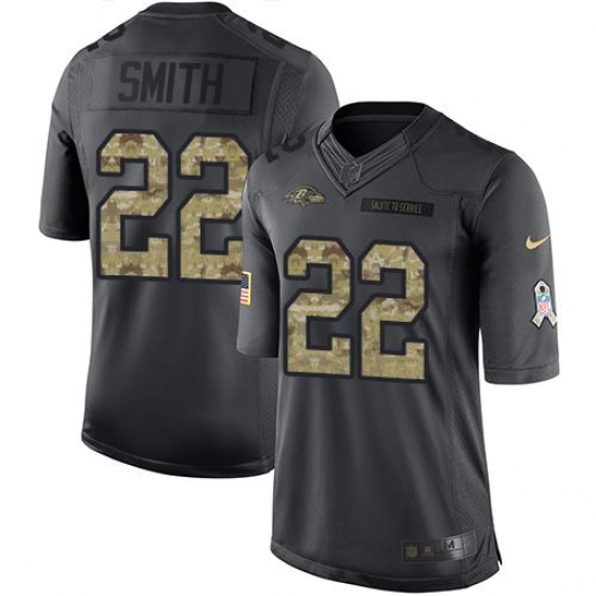 Nike Ravens #22 Jimmy Smith Black Mens Stitched NFL Limited 2016 Salute to Service Jersey Nike Ravens #22 Jimmy Smith Black Mens Stitched NFL Limited 2016 Salute to Service Jersey
