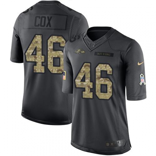 Nike Ravens #46 Morgan Cox Black Mens Stitched NFL Limited 2016 Salute to Service Jersey Nike Ravens #46 Morgan Cox Black Mens Stitched NFL Limited 2016 Salute to Service Jersey