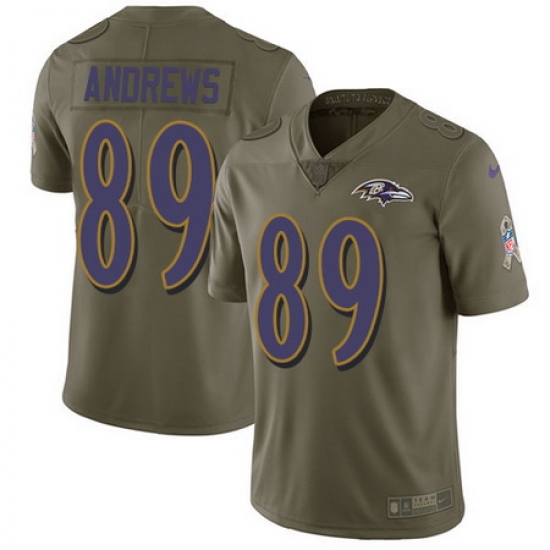 Nike Ravens #89 Mark Andrews Olive Mens Stitched NFL Limited 2017 Salute To Service Jersey Nike Ravens #89 Mark Andrews Olive Mens Stitched NFL Limited 2017 Salute To Service Jersey