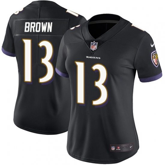 Nike Ravens #13 John Brown Black Alternate Womens Stitched NFL Vapor Untouchable Limited Jersey Nike Ravens #13 John Brown Black Alternate Womens Stitched NFL Vapor Untouchable Limited Jersey