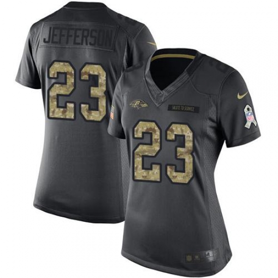 Nike Ravens #23 Tony Jefferson Black Womens Stitched NFL Limited 2016 Salute to Service Jersey Nike Ravens #23 Tony Jefferson Black Womens Stitched NFL Limited 2016 Salute to Service Jersey