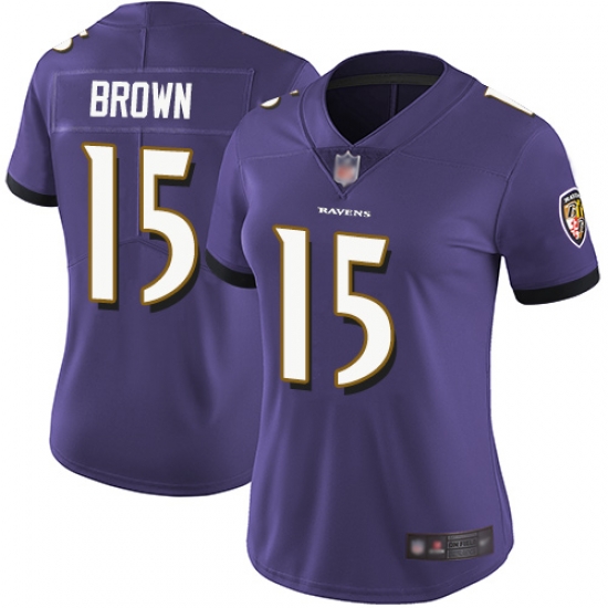 Ravens 15 Marquise Brown Purple Team Color Women Stitched Football Vapor Untouchable Limited Jersey Ravens 15 Marquise Brown Purple Team Color Women Stitched Football Vapor Untouchable Limited Jersey