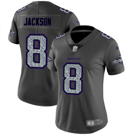 Women Ravens 8 Lamar Jackson Gray Static Stitched Football Vapor Untouchable Limited Jersey Women Ravens 8 Lamar Jackson Gray Static Stitched Football Vapor Untouchable Limited Jersey