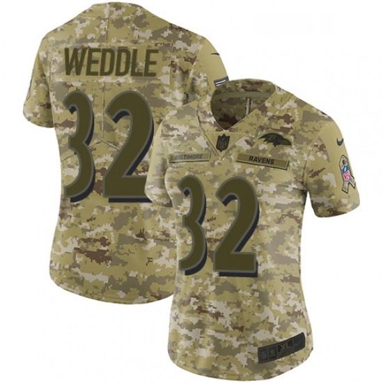 Womens Nike Baltimore Ravens 32 Eric Weddle Limited Camo 2018 Salute to Service NFL Jersey Womens Nike Baltimore Ravens 32 Eric Weddle Limited Camo 2018 Salute to Service NFL Jersey