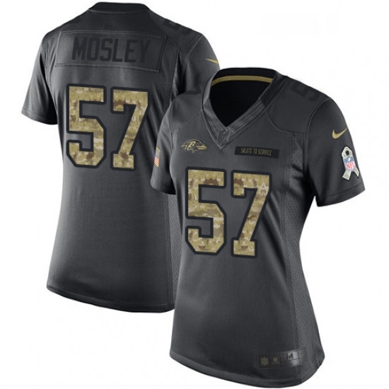 Womens Nike Baltimore Ravens 57 CJ Mosley Limited Black 2016 Salute to Service NFL Jersey Womens Nike Baltimore Ravens 57 CJ Mosley Limited Black 2016 Salute to Service NFL Jersey
