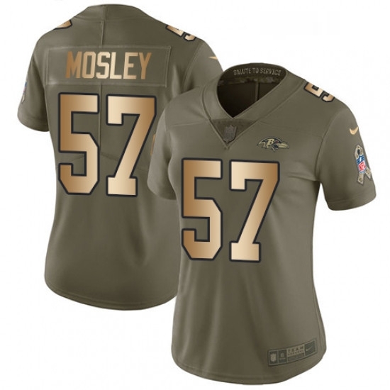 Womens Nike Baltimore Ravens 57 CJ Mosley Limited OliveGold Salute to Service NFL Jersey Womens Nike Baltimore Ravens 57 CJ Mosley Limited OliveGold Salute to Service NFL Jersey