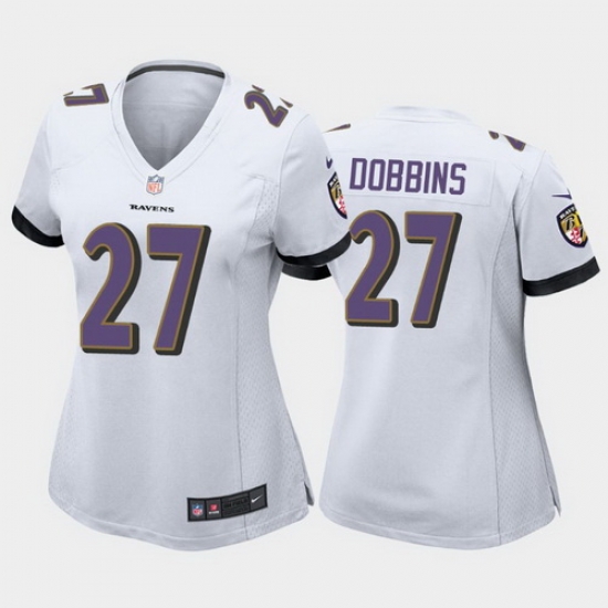 women j.k. dobbins baltimore ravens white game jersey women j.k. dobbins baltimore ravens white game jersey