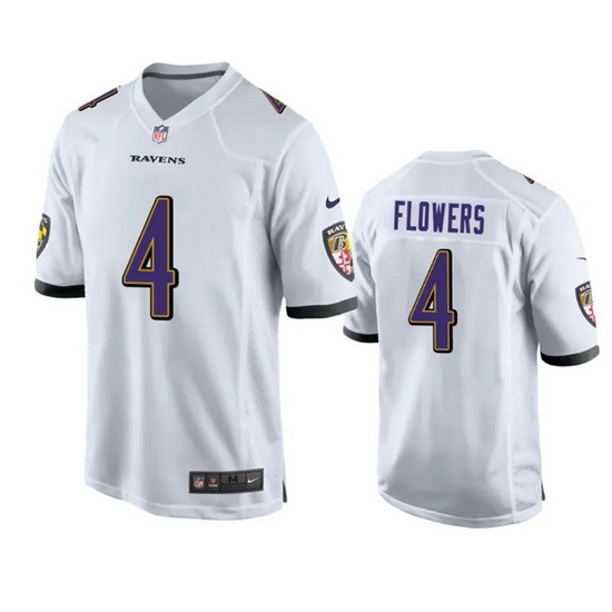 Youth Baltimore Ravens 4 Zay Flowers White Stitched Game Jersey Youth Baltimore Ravens 4 Zay Flowers White Stitched Game Jersey