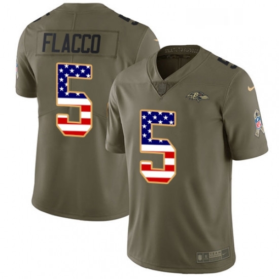 Youth Nike Baltimore Ravens 5 Joe Flacco Limited OliveUSA Flag Salute to Service NFL Jersey Youth Nike Baltimore Ravens 5 Joe Flacco Limited OliveUSA Flag Salute to Service NFL Jersey