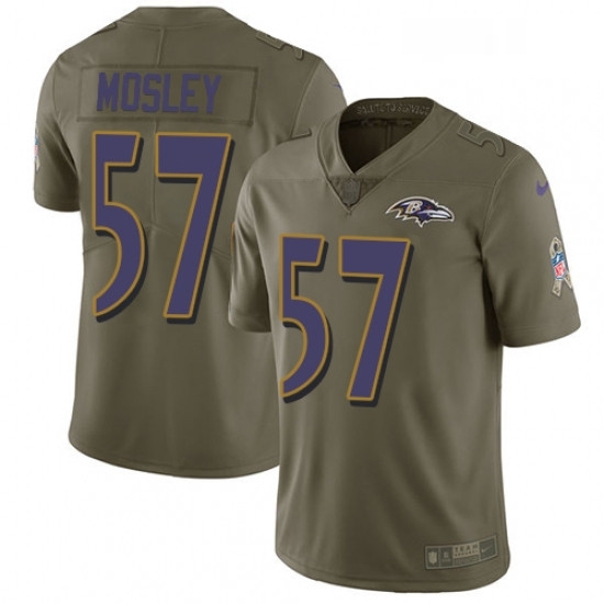 Youth Nike Baltimore Ravens 57 CJ Mosley Limited Olive 2017 Salute to Service NFL Jersey Youth Nike Baltimore Ravens 57 CJ Mosley Limited Olive 2017 Salute to Service NFL Jersey