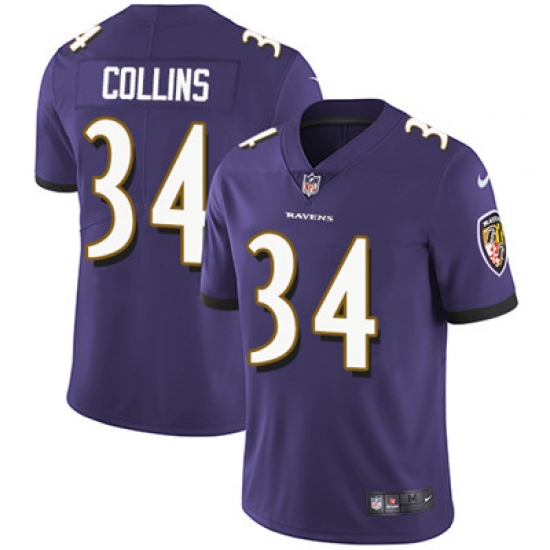 Youth Nike Ravens #34 Alex Collins Purple Team Color Stitched NFL Vapor Untouchable Limited Jersey Youth Nike Ravens #34 Alex Collins Purple Team Color Stitched NFL Vapor Untouchable Limited Jersey