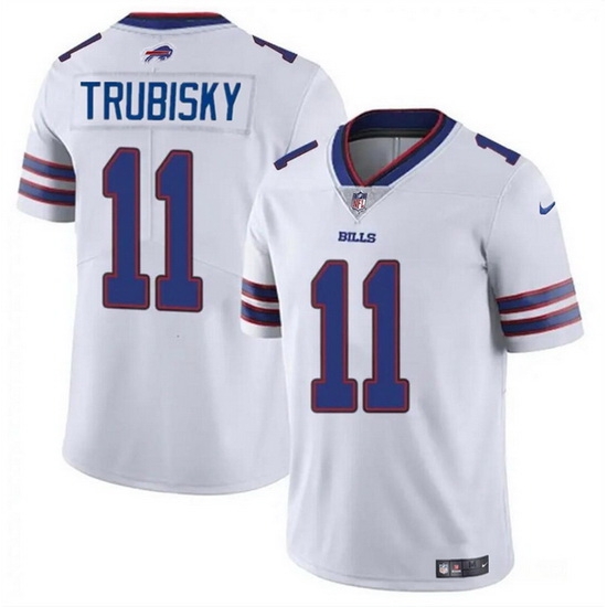 Men Buffalo Bills 11 Mitch Trubisky White Vapor Untouchable Limited Stitched Football Jersey Men Buffalo Bills 11 Mitch Trubisky White Vapor Untouchable Limited Stitched Football Jersey
