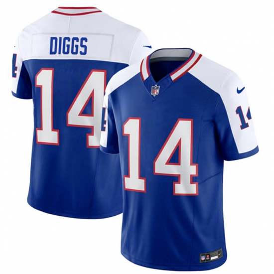 Men Buffalo Bills 14 Stefon Diggs Blue White 2023 F U S E Throwback Vapor Untouchable Limited Stitched Jersey Men Buffalo Bills 14 Stefon Diggs Blue White 2023 F U S E Throwback Vapor Untouchable Limited Stitched Jersey