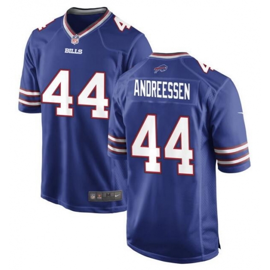 Men Buffalo Bills 44 Joe Andreessen Blue 2024 Stitched Game Jersey Men Buffalo Bills 44 Joe Andreessen Blue 2024 Stitched Game Jersey