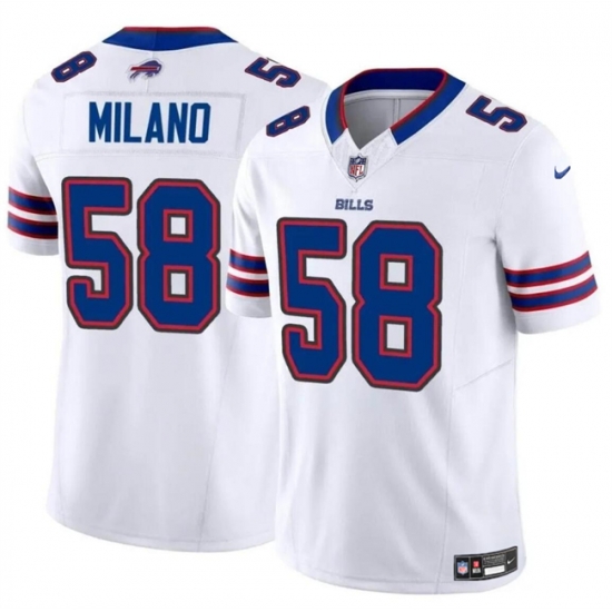 Men Buffalo Bills 58 Matt Milano White 2024 F U S E Vapor Untouchable Limited Stitched Football Jersey Men Buffalo Bills 58 Matt Milano White 2024 F U S E Vapor Untouchable Limited Stitched Football Jersey