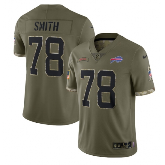 Men Buffalo Bills 78 Bruce Smith Olive 2022 Salute To Service Limited Stitched Jersey Men Buffalo Bills 78 Bruce Smith Olive 2022 Salute To Service Limited Stitched Jersey