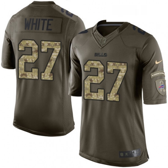 Mens Nike Buffalo Bills 27 TreDavious White Limited Green Salute to Service NFL Jersey Mens Nike Buffalo Bills 27 TreDavious White Limited Green Salute to Service NFL Jersey
