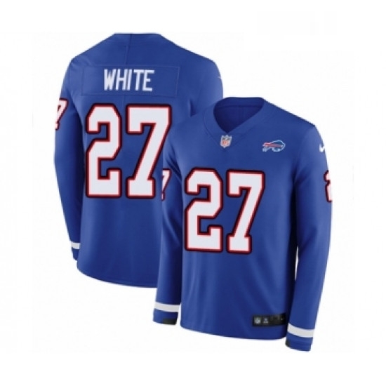 Mens Nike Buffalo Bills 27 TreDavious White Limited Royal Blue Therma Long Sleeve NFL Jerse Mens Nike Buffalo Bills 27 TreDavious White Limited Royal Blue Therma Long Sleeve NFL Jerse
