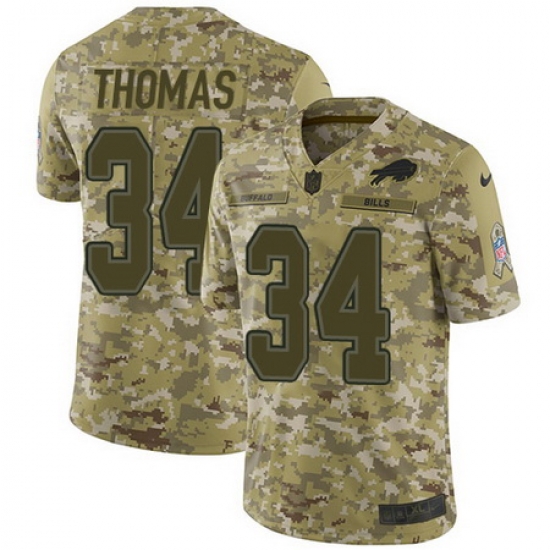 Nike Bills #34 Thurman Thomas Camo Mens Stitched NFL Limited 2018 Salute To Service Jersey Nike Bills #34 Thurman Thomas Camo Mens Stitched NFL Limited 2018 Salute To Service Jersey