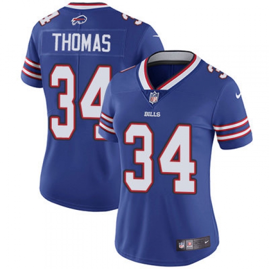 Nike Bills #34 Thurman Thomas Royal Blue Team Color Womens Stitched NFL Vapor Untouchable Limited Jersey Nike Bills #34 Thurman Thomas Royal Blue Team Color Womens Stitched NFL Vapor Untouchable Limited Jersey