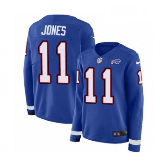 Womens Nike Buffalo Bills 11 Zay Jones Limited Royal Blue Therma Long Sleeve NFL Jersey Womens Nike Buffalo Bills 11 Zay Jones Limited Royal Blue Therma Long Sleeve NFL Jersey